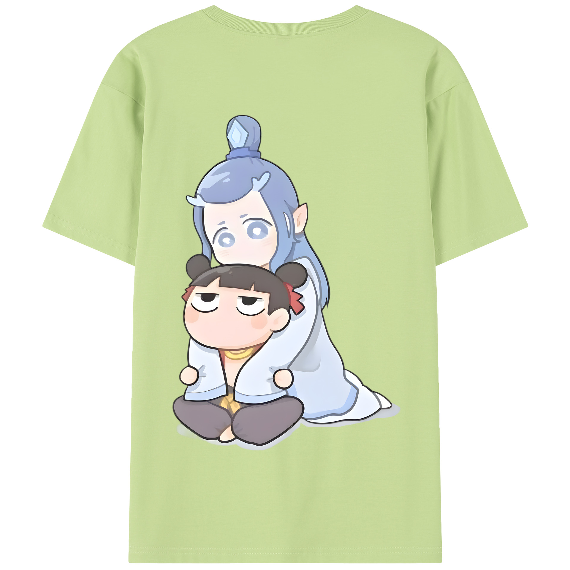 （画像用） Ne Zha 2 ナタ 魔童の大暴れ 綿100％半袖Tシャツ（背面プリント）